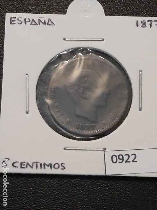 Monedas de Espa&ntilde;a: Espa&ntilde;a 5 c&eacute;ntimos 1877 - Foto 1