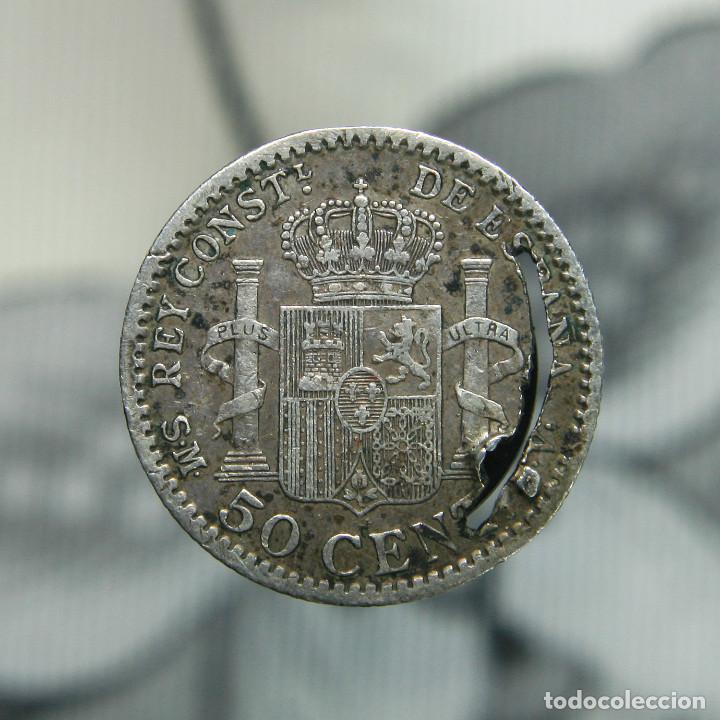 Monedas de Espa&ntilde;a: 50 c&eacute;ntimos de Alfonso XIII,de 1904. - Foto 2
