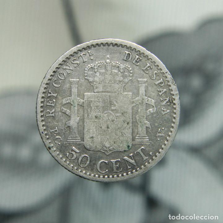 Monedas de Espa&ntilde;a: 50 c&eacute;ntimos de Alfonso XIII,de 1904. - Foto 2
