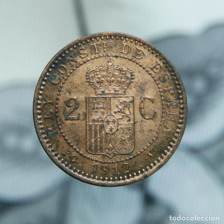 Monedas de Espa&ntilde;a: 2 c&eacute;ntimos de Alfonso XIII,de 1912. - Foto 2