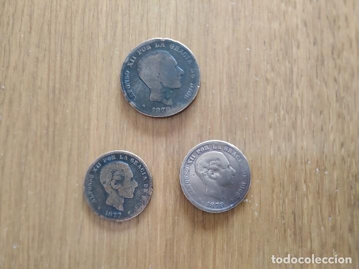 Monedas de Espa&ntilde;a: Lote monedas de 5 y 10 c&eacute;ntimos. 1877 y 1878 - Foto 1
