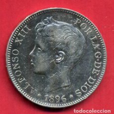 Monedas de España: MONEDA PLATA 5 PESETAS ALFONSO XIII DURO PLATA 1896 MBC++ ESTRELLAS VISIBLES 18 96 ORIGINAL D2712. Lote 192909938