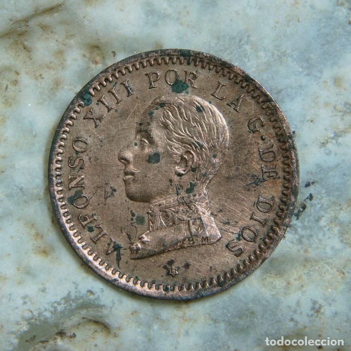 Monedas de Espa&ntilde;a: 2 c&eacute;ntimos de Alfonso XIII,de 1911. - Foto 3