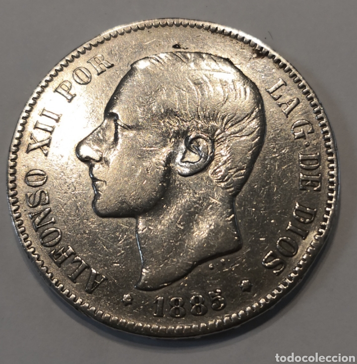 Monedas de Espa&ntilde;a: 5 pesetas ALFONSO XII 1885 MS-M - Foto 3