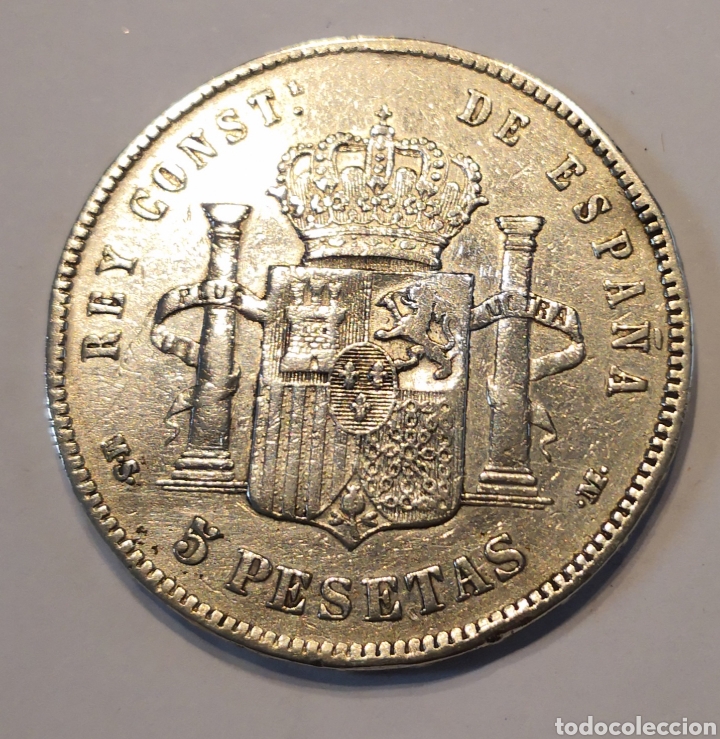 Monedas de Espa&ntilde;a: 5 pesetas ALFONSO XII 1885 MS-M - Foto 4