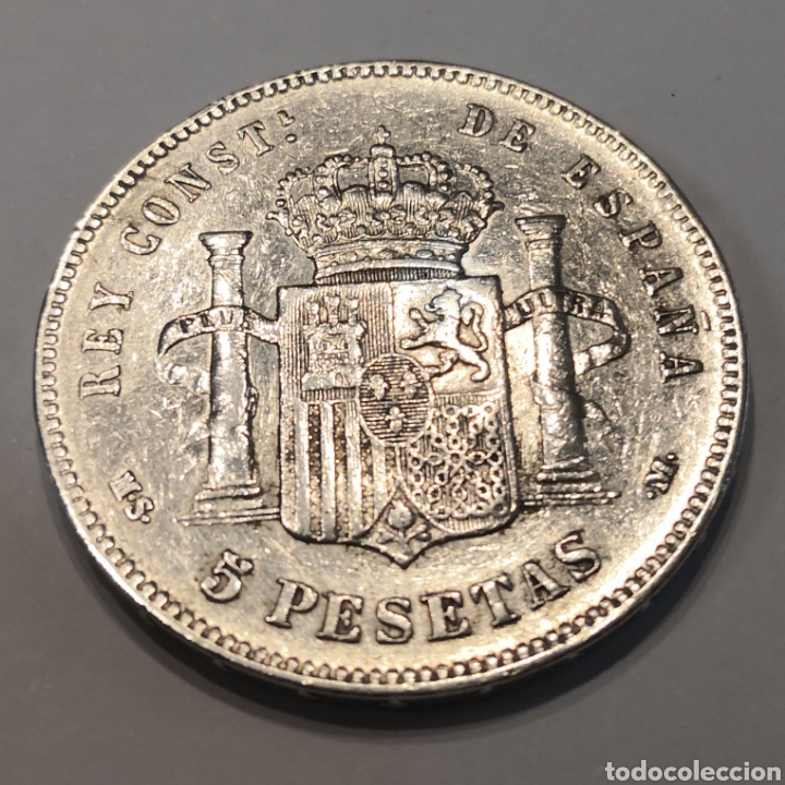 Monedas de Espa&ntilde;a: 5 pesetas ALFONSO XII 1885 MS-M - Foto 4