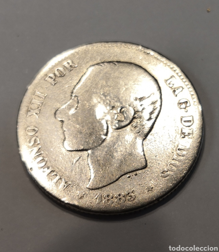 Monedas de Espa&ntilde;a: 2 pesetas ALFONSO XII 1883 MS-M - Foto 3
