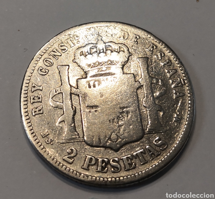 Monedas de Espa&ntilde;a: 2 pesetas ALFONSO XII 1883 MS-M - Foto 4