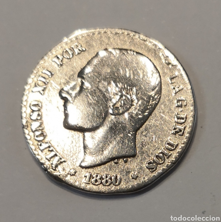 Monedas de Espa&ntilde;a: 50 c&eacute;ntimos ALFONSO XII 1880 MS-M - Foto 3