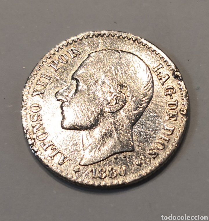 Monedas de Espa&ntilde;a: 50 c&eacute;ntimos 1880 ALFONSO XII MS-M - Foto 3