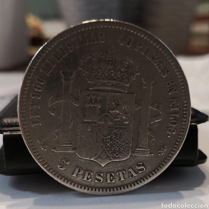 Monedas de Espa&ntilde;a: 5 pesetas AMADEO 1871 DE-M - Foto 2