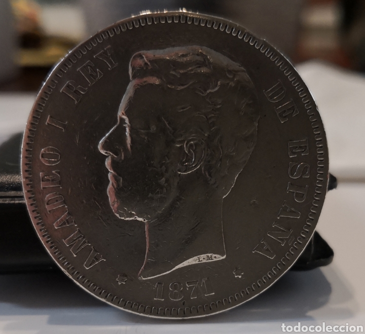 Monedas de Espa&ntilde;a: 5 pesetas AMADEO 1871 DE-M - Foto 1