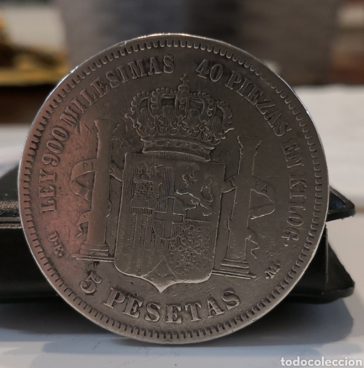 Monedas de Espa&ntilde;a: 5 pesetas AMADEO 1871 DE-M - Foto 2