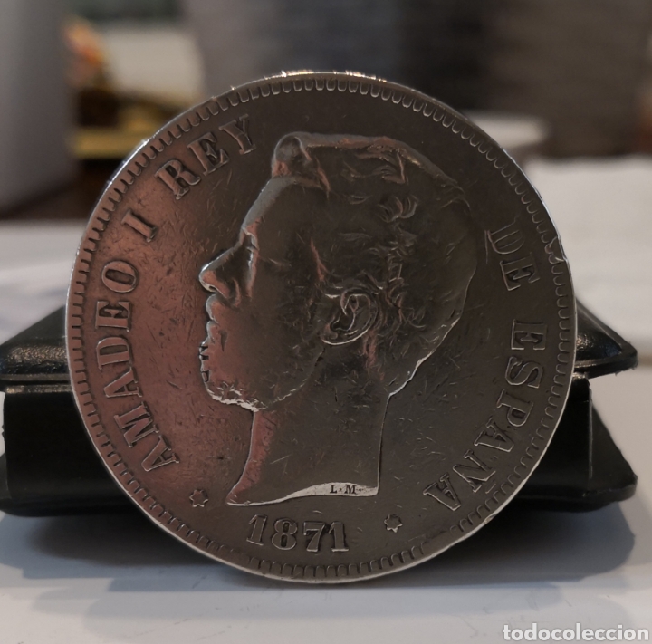 Monedas de Espa&ntilde;a: 5 pesetas AMADEO 1871 DE-M - Foto 1