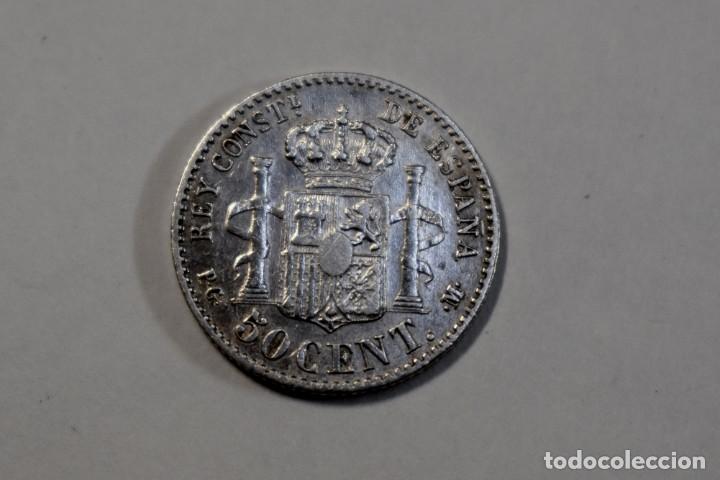 Monedas de España: 50 CTS DE PLATA.ALFONSO XIII de 1892---8-2.SOBRE COSPEL DE 1889.EXTRAORDINARIO ESTADO. - Foto 2 - 194155838