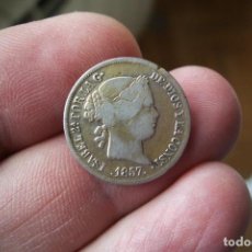 Monnaies d'Espagne: ISABEL II 2 REALES 1857 BARCELONA ALGO DORADA. Lote 194283655