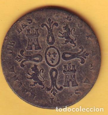 Monedas de Espa&ntilde;a: ISABEL II 8 MARAVEDIS CECA JUBIA 1842 - Foto 2