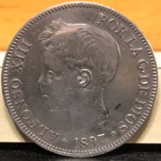 Monedas de España: MONEDA 5 PESETAS 1897. PLATA. ESTRELLAS VISIBLES 18-97. (7)
