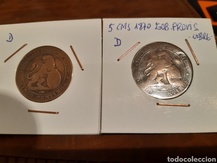Monedas de Espa&ntilde;a: 2 de 5 cms 1870 Gobierno Provisional - Foto 1