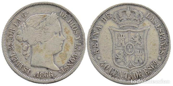 M&uuml;nzen von Spanien: 40 CENTIMOS DE ESCUDO 1866 MADRID