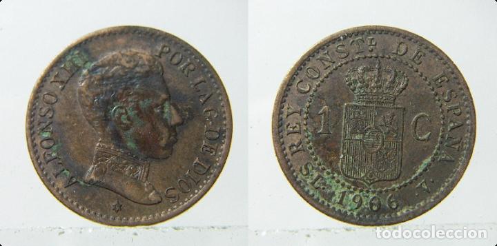 Monedas de Espa&ntilde;a: MONEDA DE ALFONSO XIII 1 CENTIMO DE 1906 * 6 SLV - Foto 1