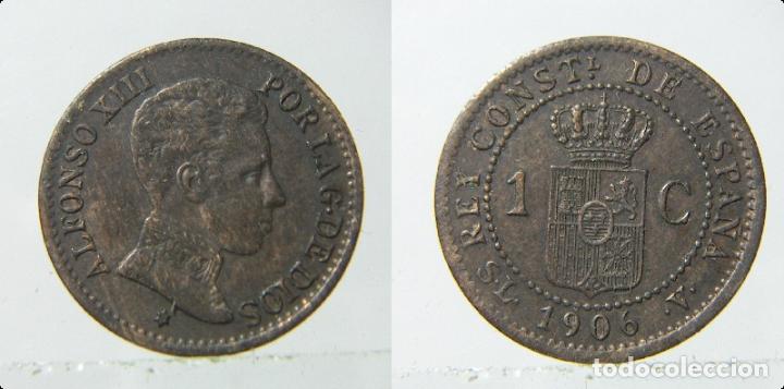 Monedas de Espa&ntilde;a: MONEDA DE ALFONSO XIII 1 CENTIMO DE 1906 * 6 SLV - Foto 1