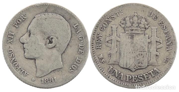 M&uuml;nzen von Spanien: 1 PESETA 1881-MSM