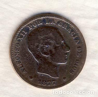 Monedas de Espa&ntilde;a: 5 C&Eacute;NTIMOS DE ALFONSO XII.- 1877.- (1) - Foto 1