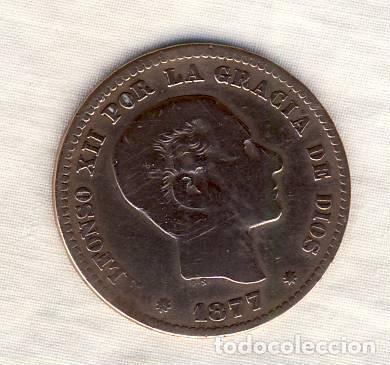 Monedas de Espa&ntilde;a: 5 C&Eacute;NTIMOS DE ALFONSO XII.- 1877.- (3) - Foto 1
