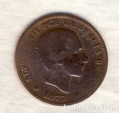 Monedas de Espa&ntilde;a: 5 C&Eacute;NTIMOS DE ALFONSO XII.- 1877.- (5) - Foto 1