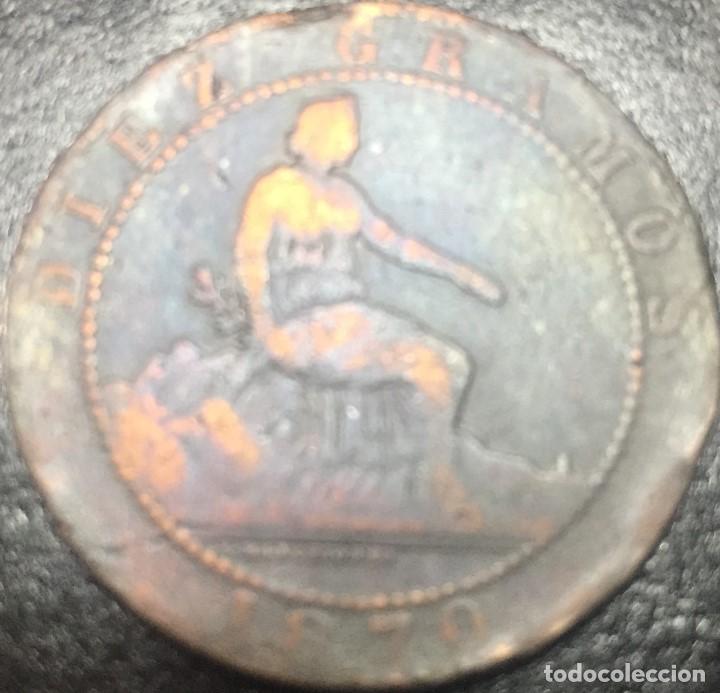 Monedas de Espa&ntilde;a: 10 CENTIMOS GOBIERNO PROVISIONAL 1870 - Foto 1