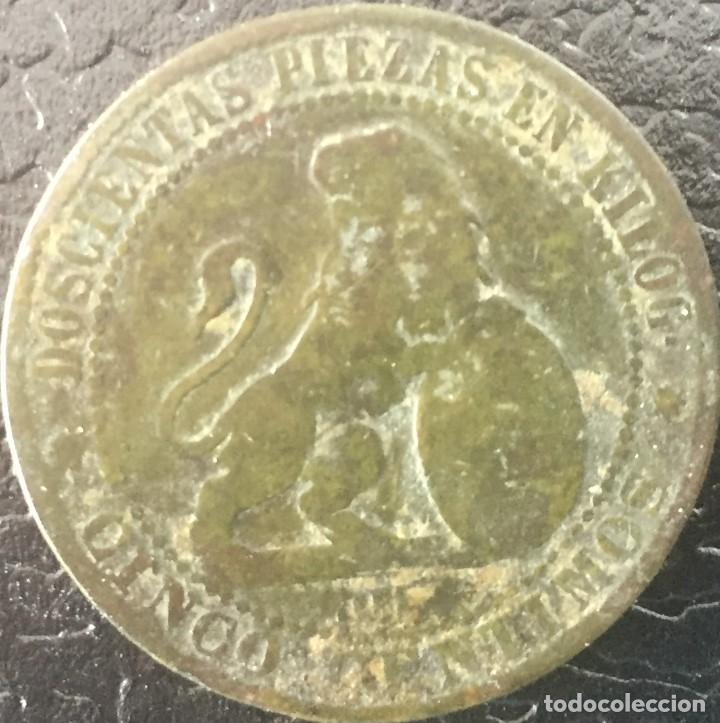 Monedas de Espa&ntilde;a: 5 CENTIMOS GOBIERNO PROVISIONAL 1870 - Foto 2