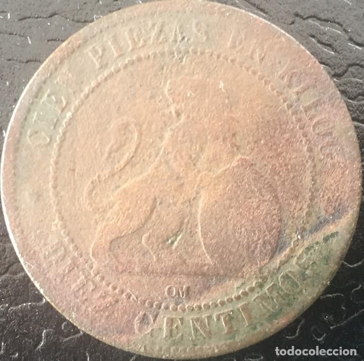 Monedas de Espa&ntilde;a: 10 CENTIMOS GOBIERNO PROVISIONAL 1870 - Foto 2