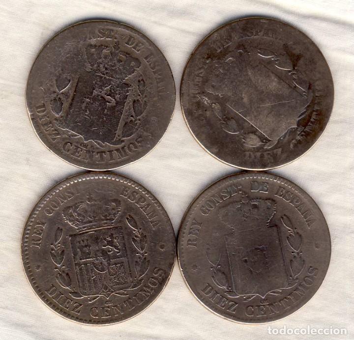 Monedas de Espa&ntilde;a: CUATRO MONEDAS DE 10 C&Eacute;NTIMOS DE ALFONSO XII.- .-(1) - Foto 2
