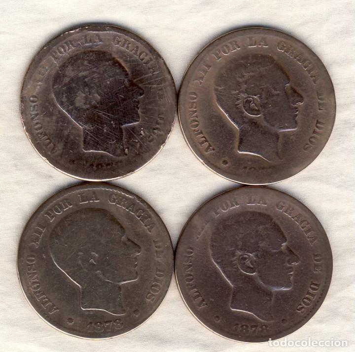 M&uuml;nzen von Spanien: CUATRO MONEDAS DE 10 C&Eacute;NTIMOS DE ALFONSO XII.- .-(2)