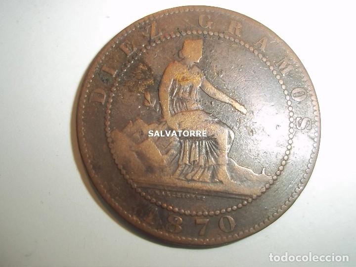 Monedas de Espa&ntilde;a: ESPA&Ntilde;A 1870. 10 CENTIMOS GOBIERNO PROVISIONAL - Foto 3