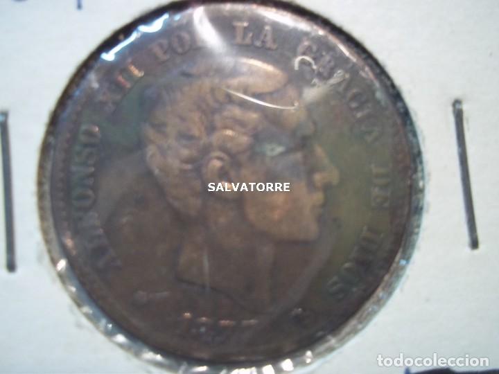 Monedas de Espa&ntilde;a: ALFONSO XII. 1877.10 CENTIMOS. - Foto 2