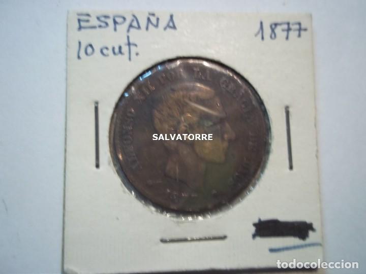 Monedas de Espa&ntilde;a: ALFONSO XII. 1877.10 CENTIMOS. - Foto 4