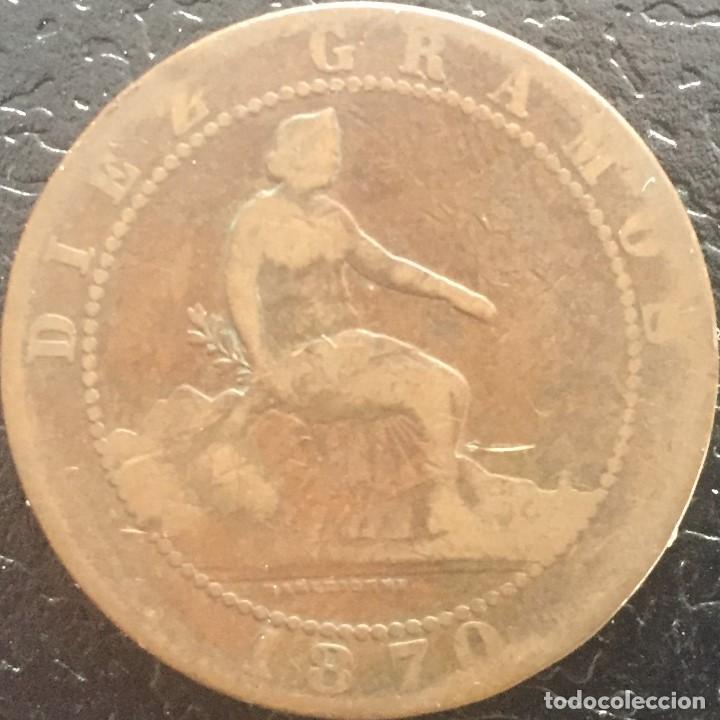 Monedas de Espa&ntilde;a: 10 CENTIMOS GOBIERNO PROVISIONAL 1870 - Foto 1