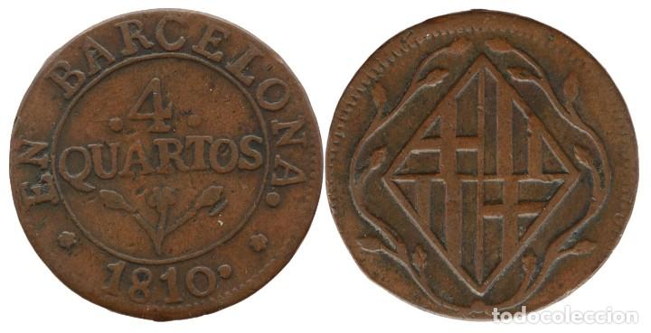 Monedas de Espa&ntilde;a: 4 QUARTOS 1810 BARCELONA - Foto 1