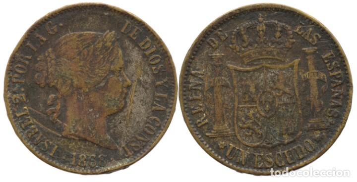 M&uuml;nzen von Spanien: 1 ESCUDO 1868 FALSA DE EPOCA