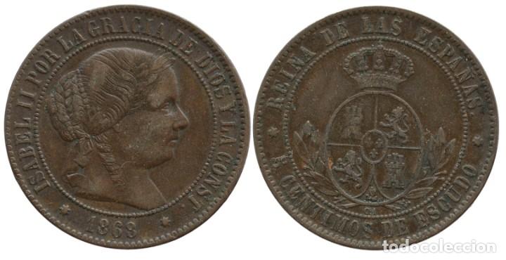 Monedas de Espa&ntilde;a: 5 CENTIMOS DE ESCUDO 1868 SEVILLA - Foto 1