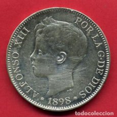 Monedas de España: MONEDA 5 PESETAS ALFONSO XIII DURO DE PLATA 1898 EBC ESTRELLAS VISIBLES 18 98 ORIGINAL D2756. Lote 199105326