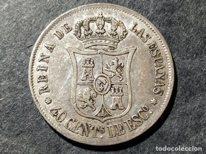 Monedas de Espa&ntilde;a: 40 c&eacute;ntimos de escudo - Isabel II 1866 - Foto 2