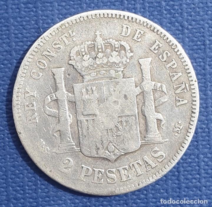 Monedas de Espa&ntilde;a: 2 PESETAS DE ALFONSO XII A&Ntilde;O 1883 E83 MSM - Foto 2