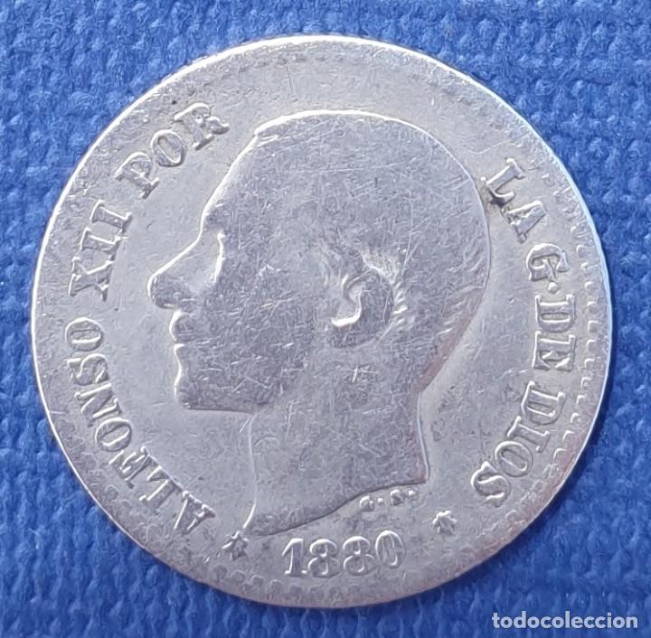 Monedas de Espa&ntilde;a: 50 C&Eacute;NTIMOS ALFONSO XII A&Ntilde;O 1880 E80 MSM - Foto 1