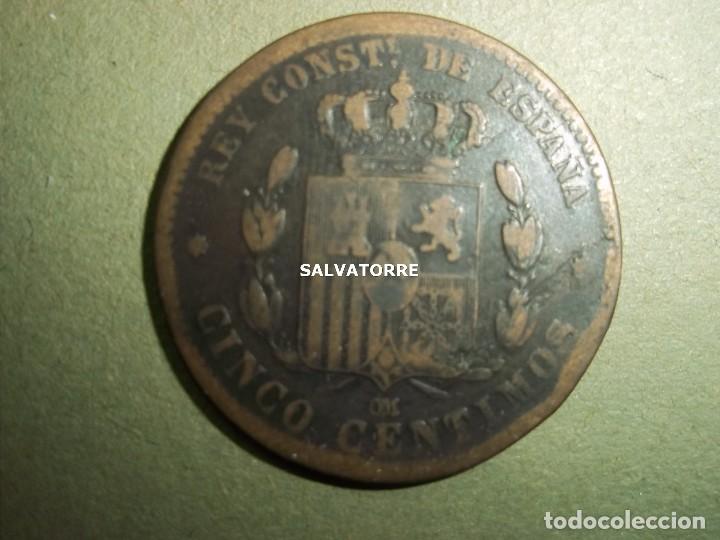 Monedas de Espa&ntilde;a: ALFONSO XII.1878. 5 CENTIMOS. - Foto 1