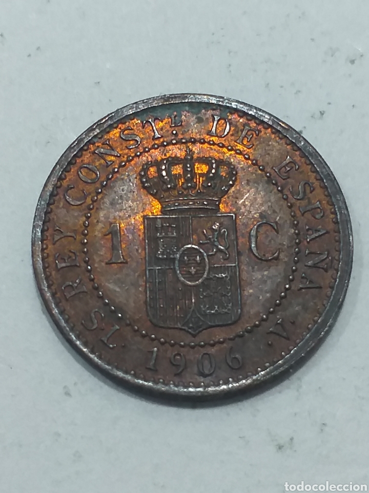 Monedas de Espa&ntilde;a: 1 centimo de Alfonso XIII de 1906 - Foto 1