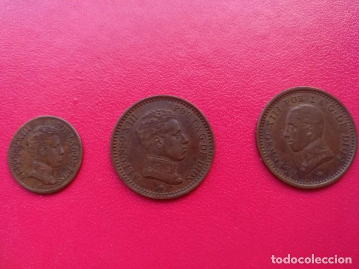Monedas de Espa&ntilde;a: 1 Y 2 CENTIMOS ALFONSO XIII. 1904 Y 1912 - Foto 1