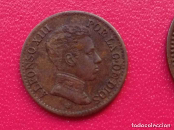 Monedas de Espa&ntilde;a: 1 Y 2 CENTIMOS ALFONSO XIII. 1904 Y 1912 - Foto 2